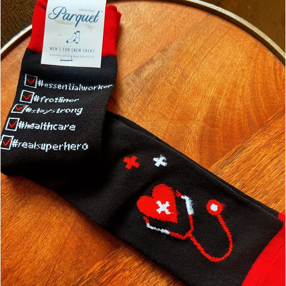 COPY - Parquet Novelty Men’s Fun Crew Socks 10-13 Shoe Sz. 6-12.5
Nurse Medical…